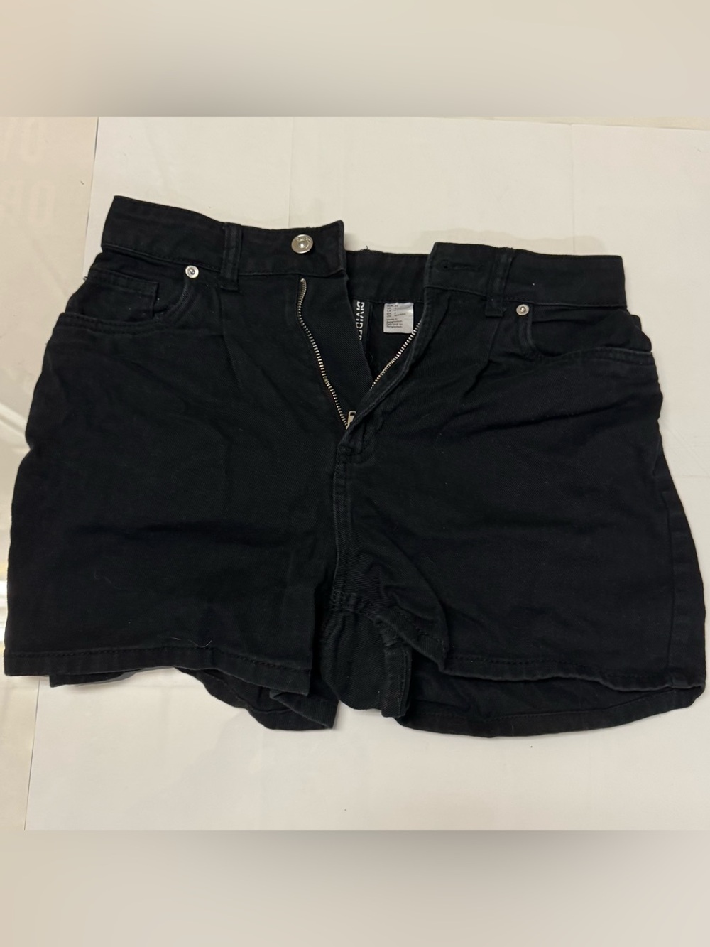 H&M Divided Jean Black Denim High-Waist Summer Shorts size 4